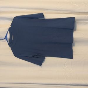 Blue mock neck tee